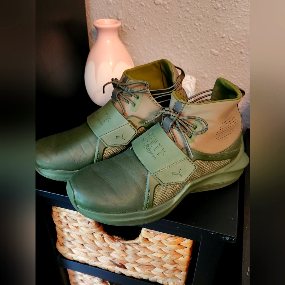 Puma Fenty X High Trainer Shoes Cyprus Green Size 7 Womens